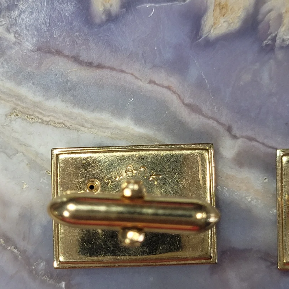 Swank Gold and Brown Cufflinks